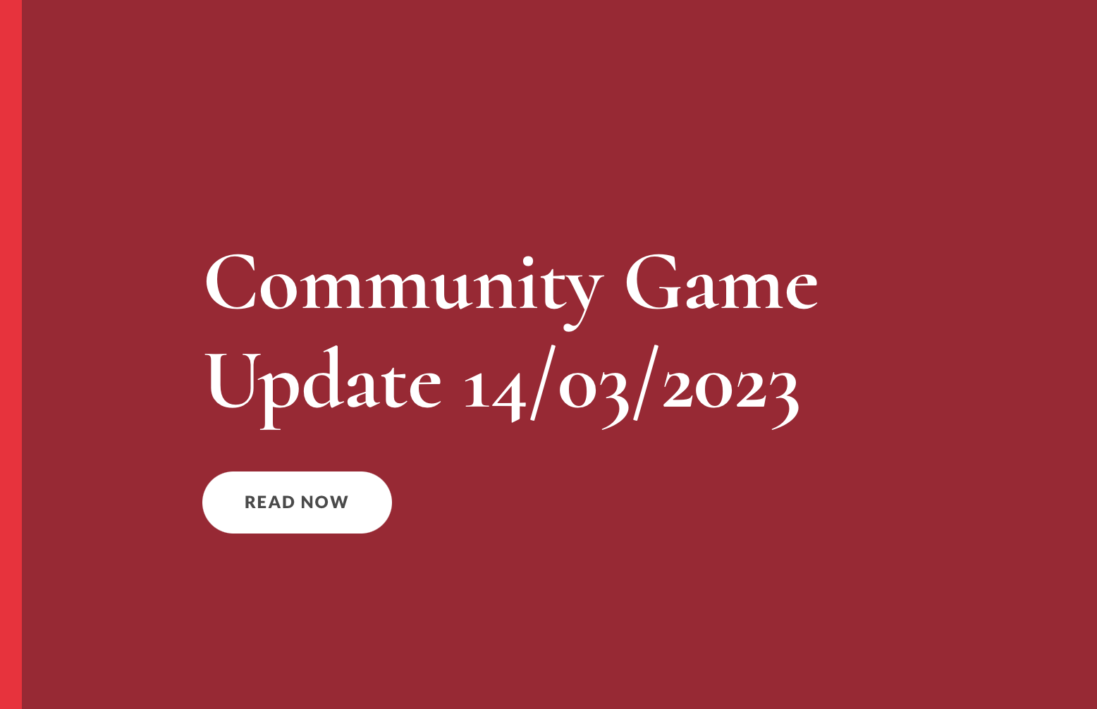 Latest Community Game Update 14th March 2023