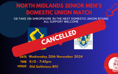 Greater Birmingham V Shropshire DU Men’s Senior Match